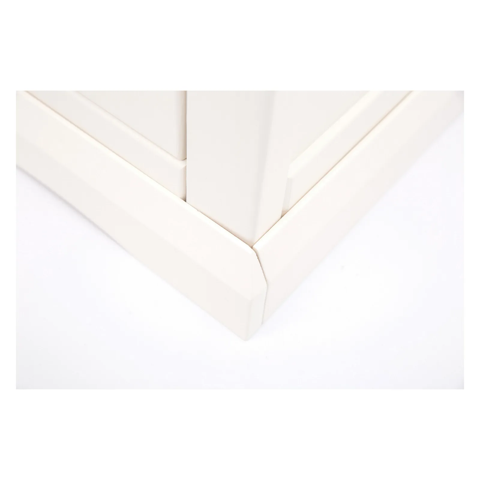Cabinet Bits Cosenza 3 Drawer Desk - Dressing Table Chrome Cup Handle in Off-White 5