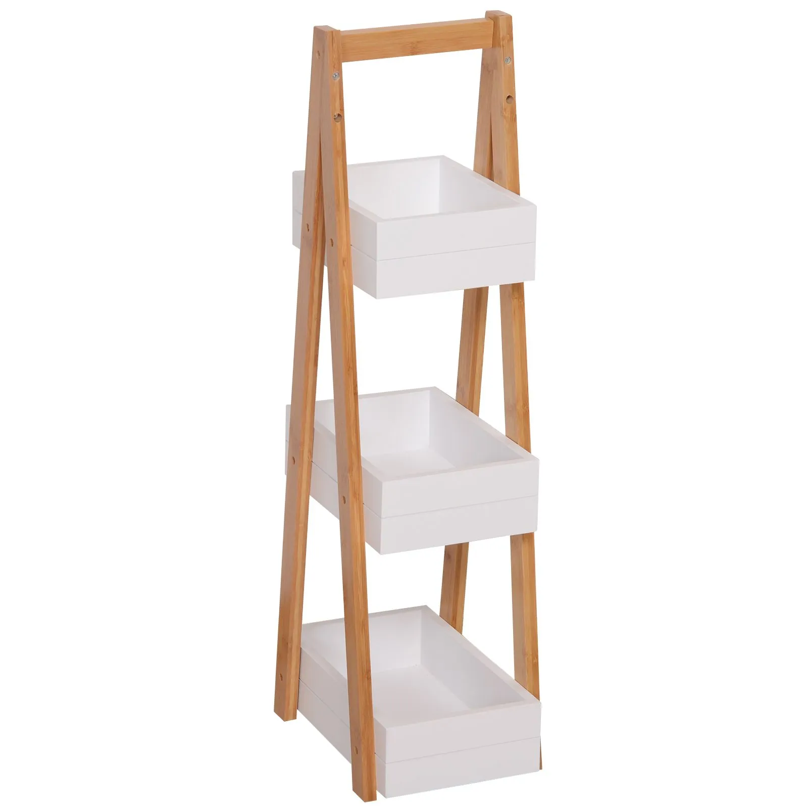 HOMCOM 3 Tier Bathroom Shower Caddy Freestanding Rack Storage Unit in White 4