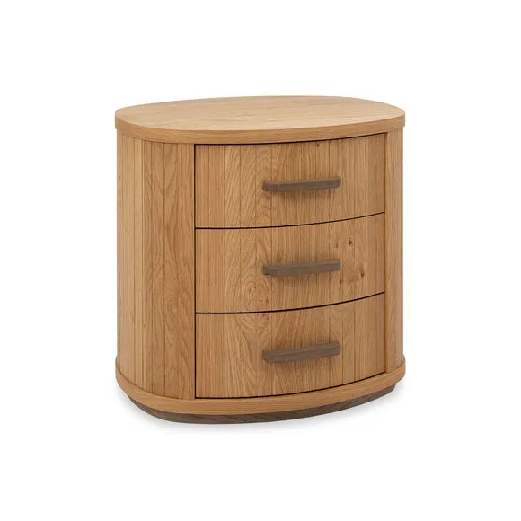 Bentley Designs Vega Knotty Oak 3 Drawer Bedside Table 2