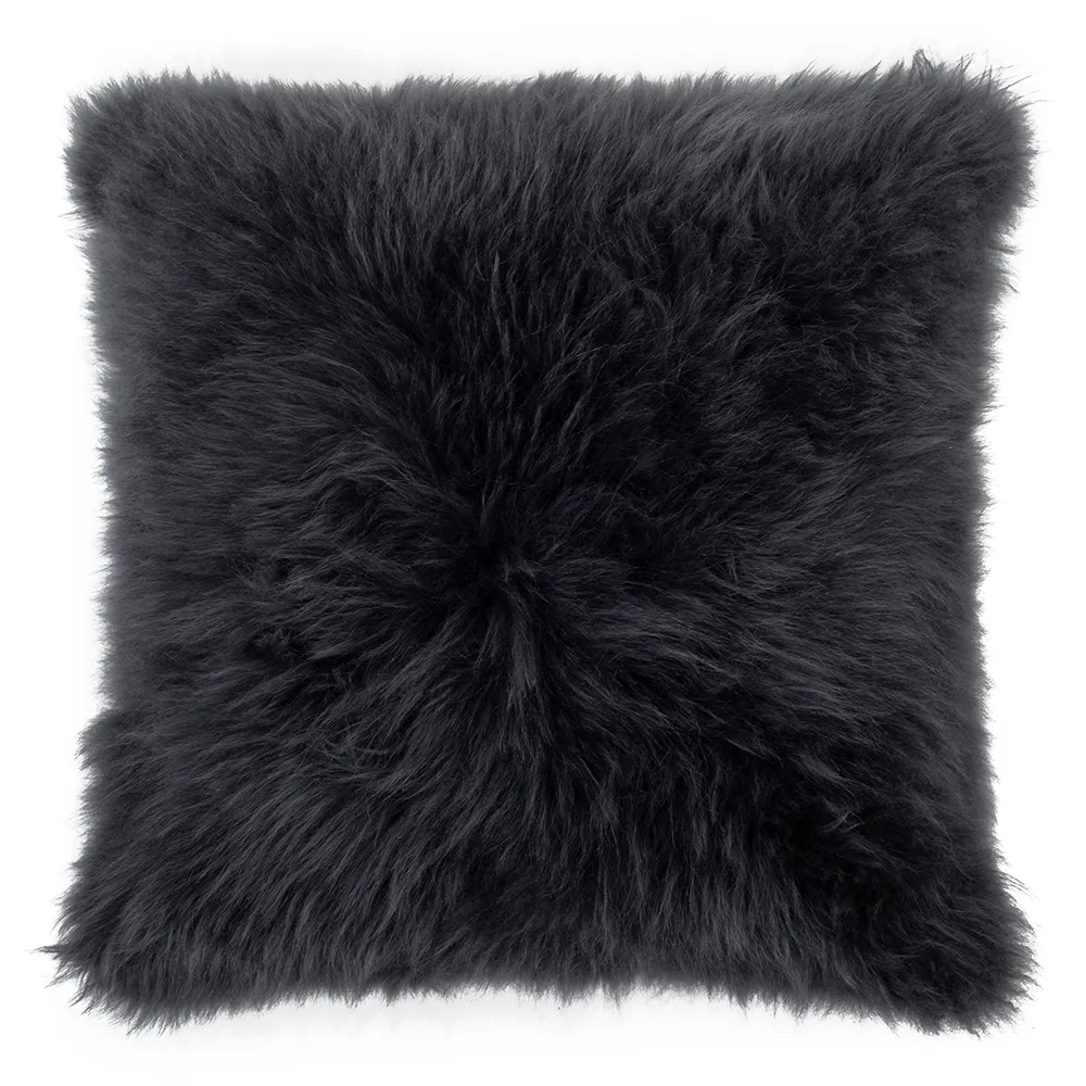 The Organic Sheep Cashmere Sheepskin Cushion Charcoal