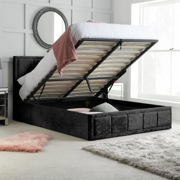 Hannover Crushed Velvet Ottoman Bed Frame 2