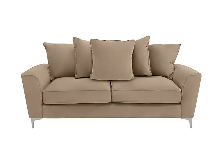 Legend 3 Seater Scatter Back Fabric Sofa - Kingston Mushroom - Sofas and Armchairs - In Time for Christmas