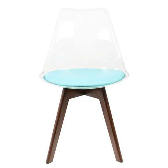 Fusion Living Soho Clear Plastic Dining Chair with Squared Legs 3
