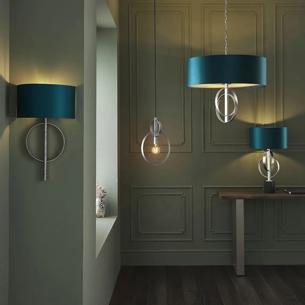 Netlighting 'TRENTO' Dimmable Stylish Contemporary Indoor Décor Fabric Wall Lamp in Silver 4