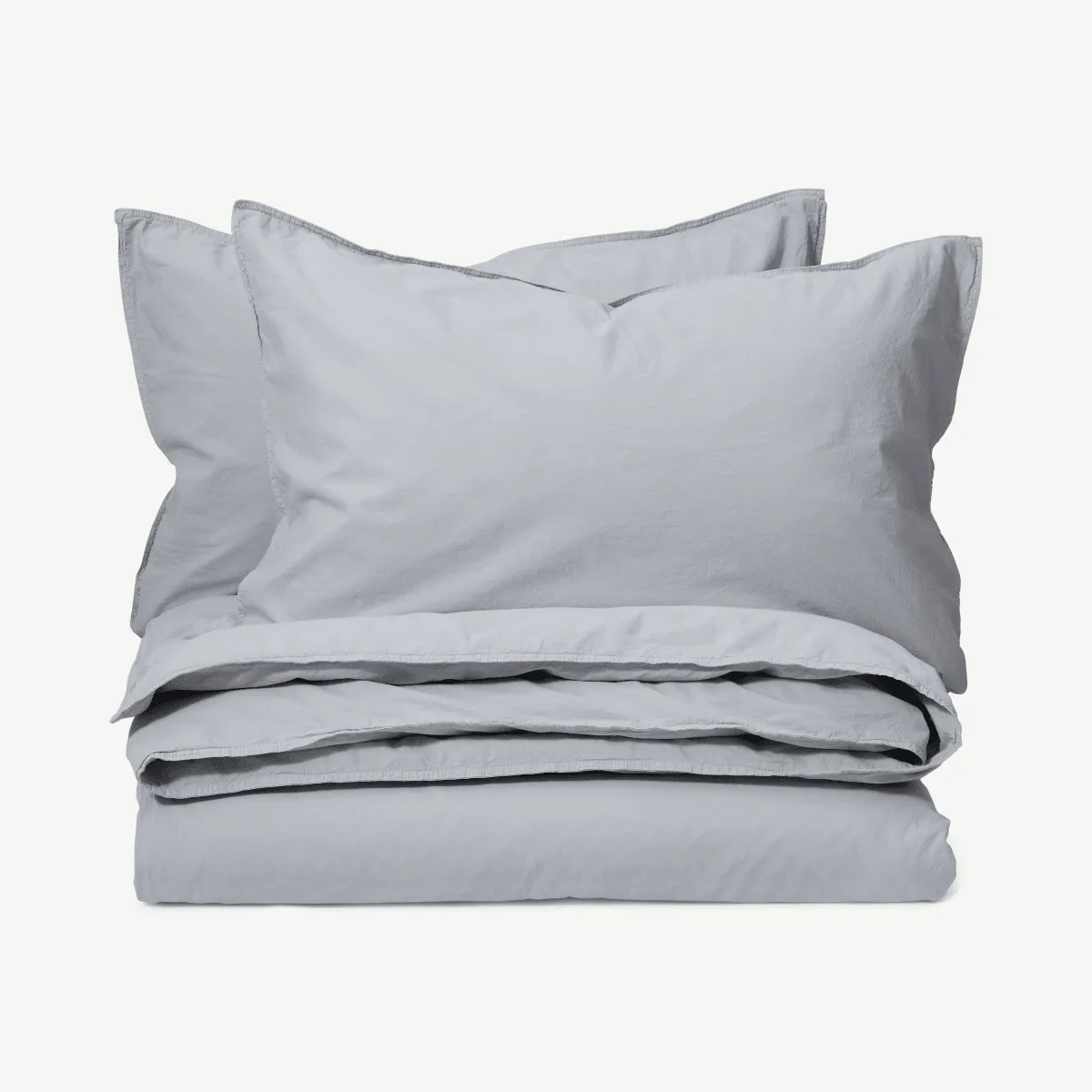Alexia 100% Stonewashed Cotton Duvet Cover + 2 Pillowcases, Double, Light Grey