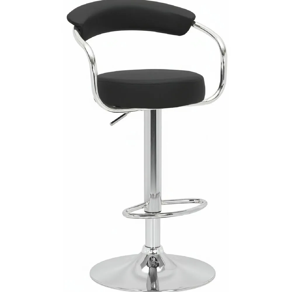 netfurniture Berty Black Cushioned Kitchen Breakfast Bar Stool Padded Seat & Back