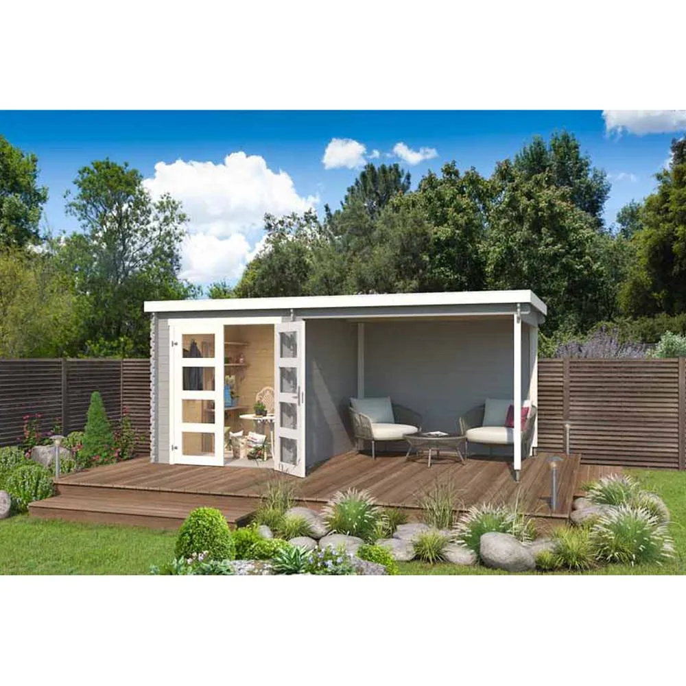 Lasita Maja Ltd Long Beach-Log Cabin, Garden Room, Home Office L492.2xW254.9xH216.6 cm in Light Tan 3