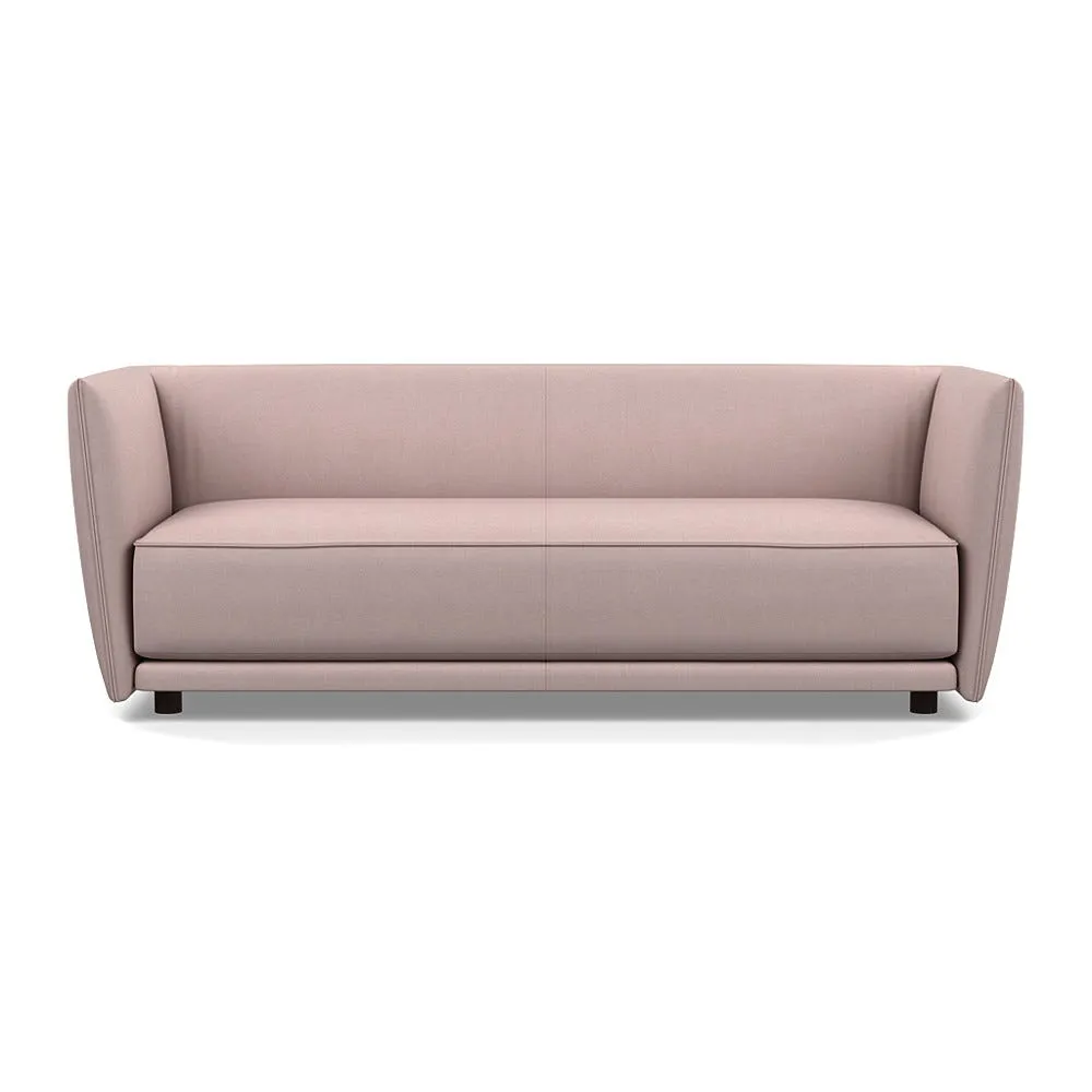 Heal's Valley 3 Seater Sofa Siena Cotton Dusky Pink Walnut Stain Feet