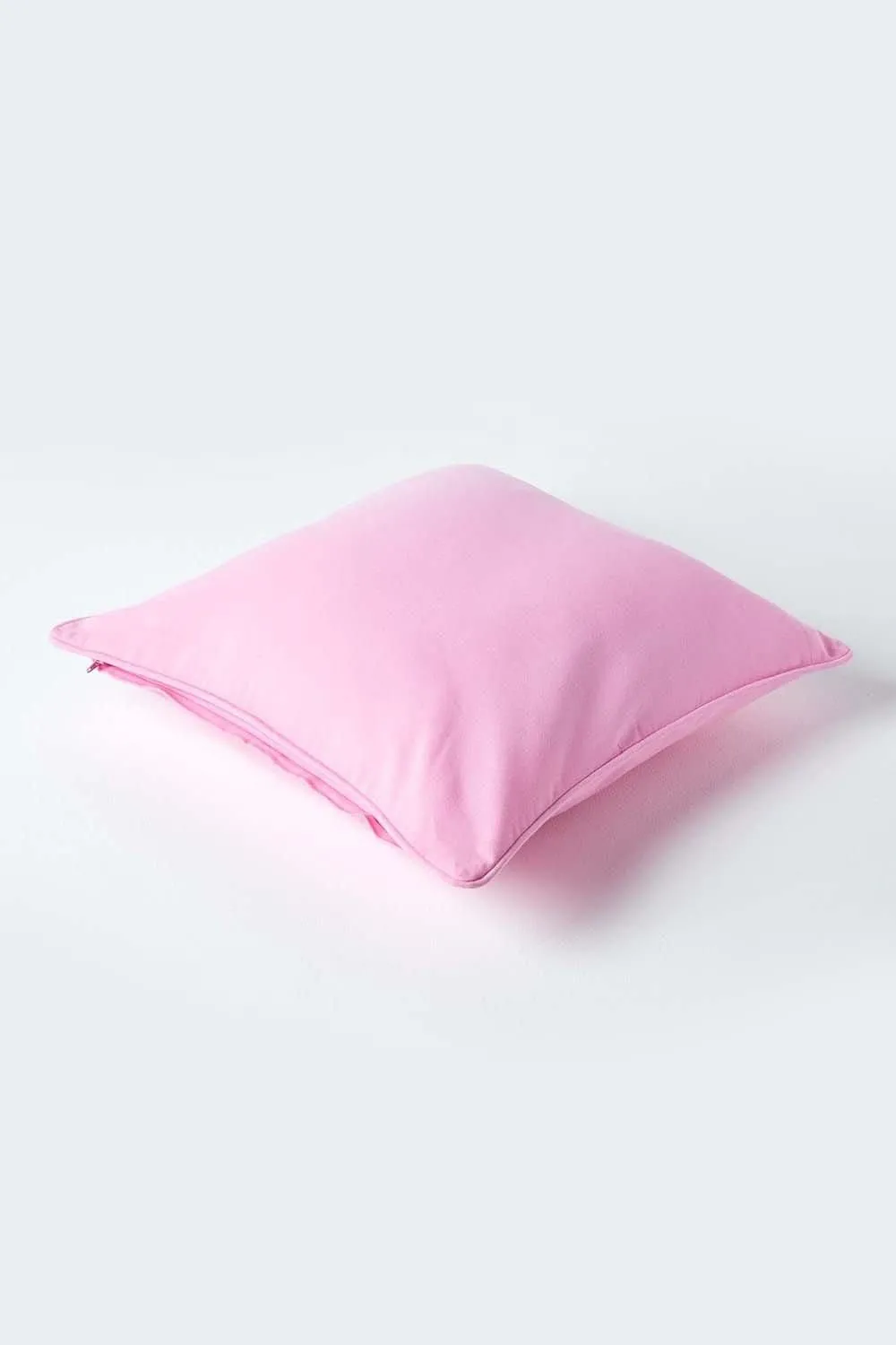 Homescapes Cotton Plain Cushion Cover in Pink 3
