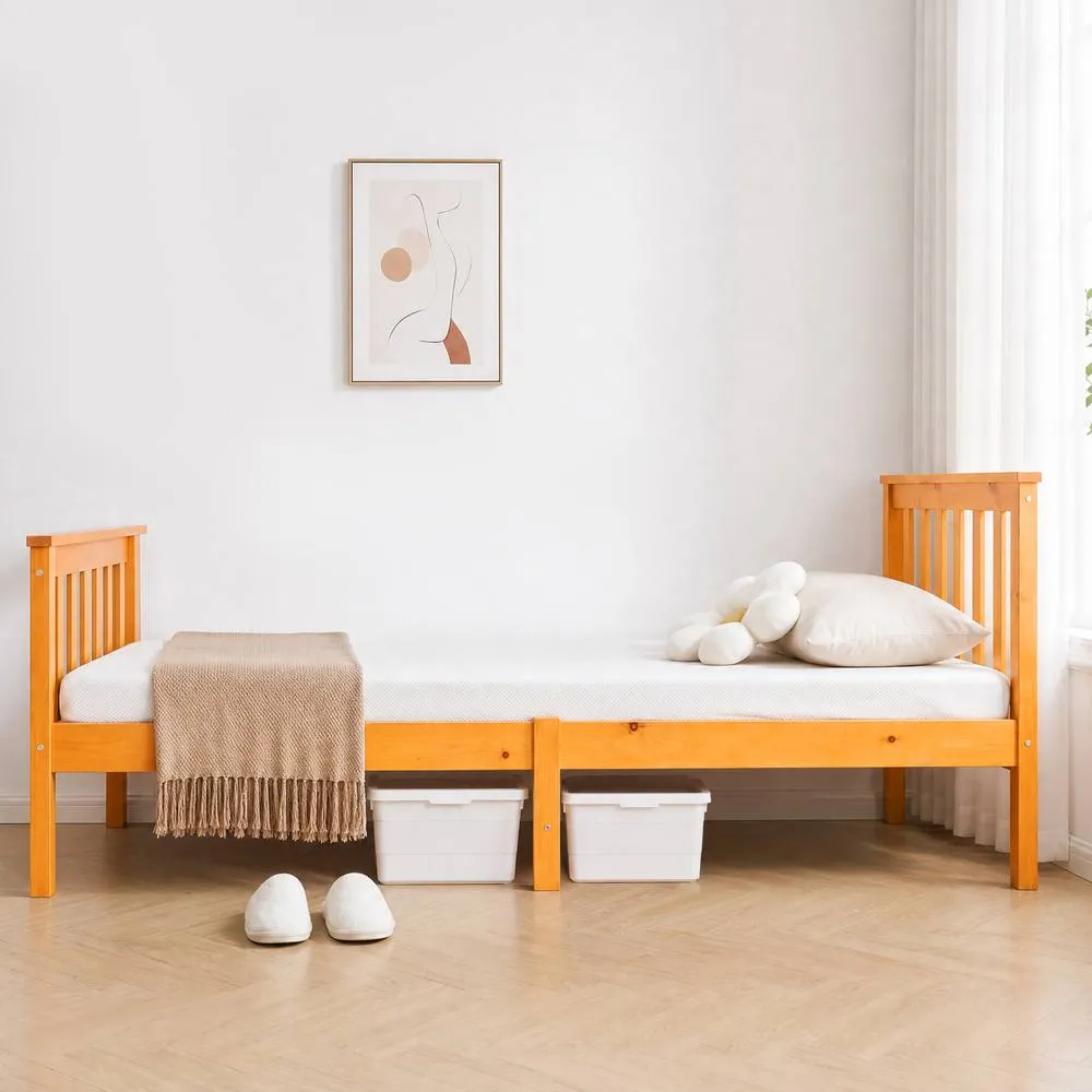 Comfy Living Ltd Wooden Bedframe in Various Colours in Orange 4