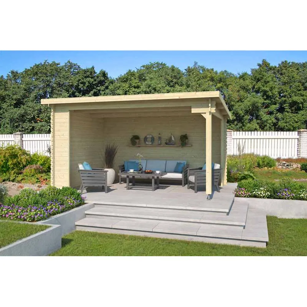 Lasita Maja Ltd Columbus-Log Cabin, Garden Room, Home Office - L435xW349xH245.1 cm in Light Tan