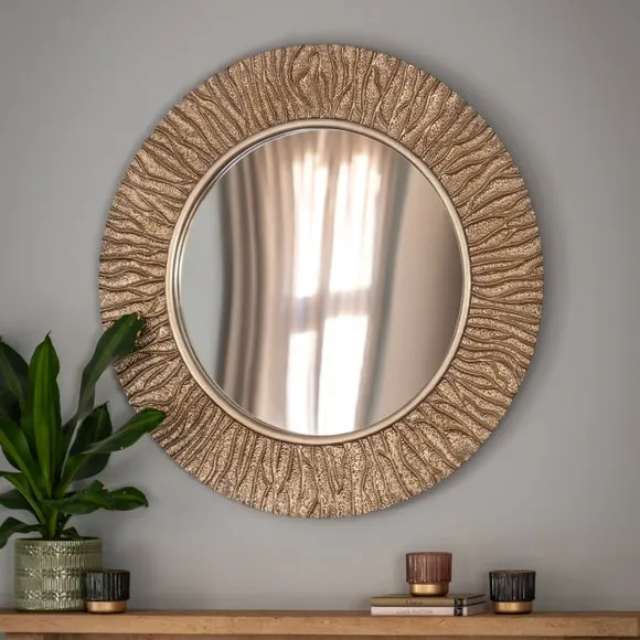 Cedar and Sage Solara Round Wall Mirror