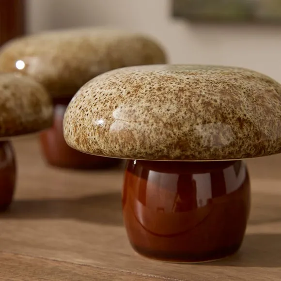 Set of 3 Mushroom Ceramic Ornaments 2