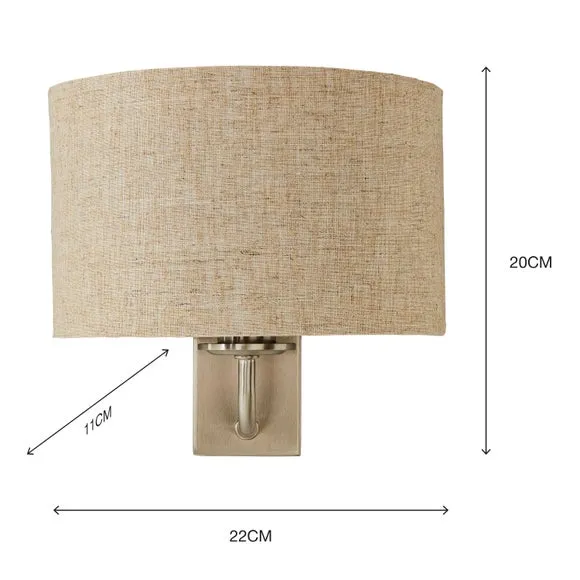 Preston Ivory Linen Shaded Wall Light 6