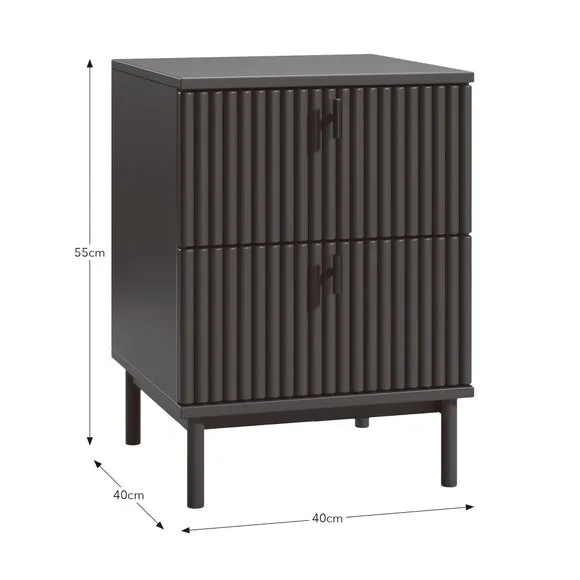 Elsie 2 Drawer Bedside Table 6