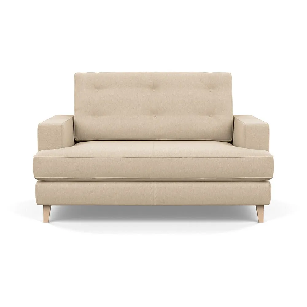 Heal's Mistral Loveseat Brushed Cotton Oat Natural Feet