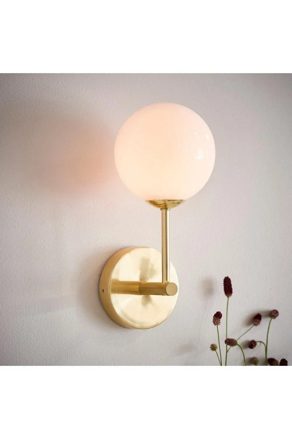 Netlighting Otto Wall Satin Brushed Gold Effect Plate & Gloss Opal Glass 1 Light Dimmable IP20 G9 2