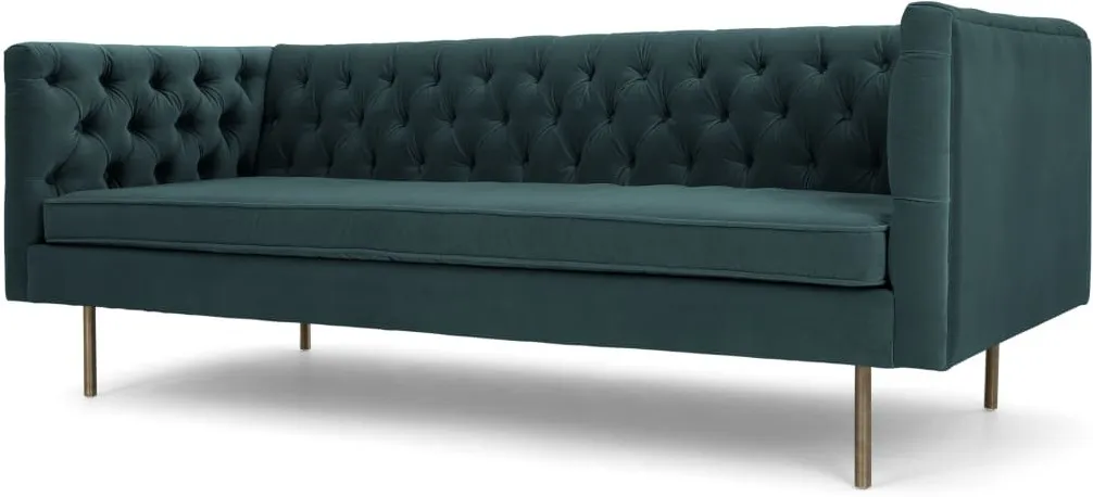 Julianne 3 Seater Sofa, Petrol Cotton Velvet