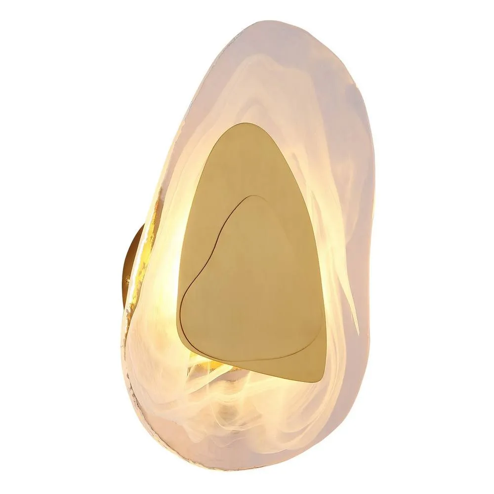Netlighting Dorsey Wall Lamp Brass Coloured Matt Glass Shade LED 3000K in Gold
