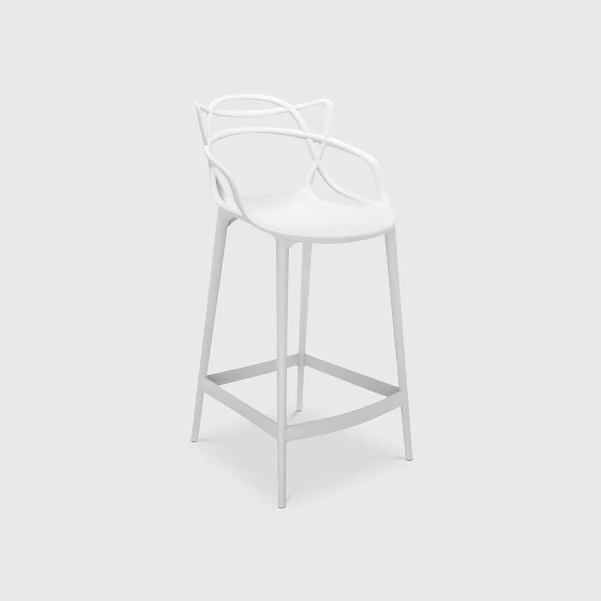 Kartell Masters Low Dining Stool 65Cm, White Plastic | Barker & Stonehouse 3