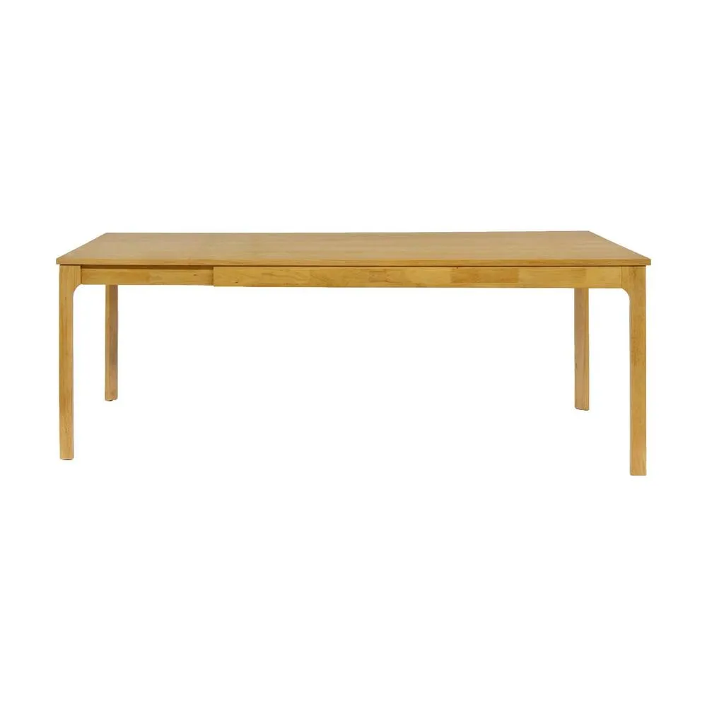 sweeek Dining table rectangular extendable with rubberwood & oak veneer in Beige 4