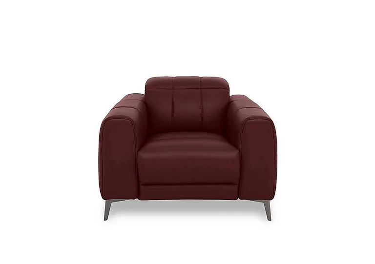 Ezra Leather Chair - Ruby