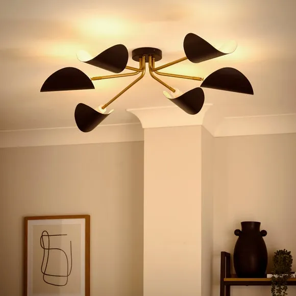 Elements Lyon 6 Light Semi Flush Ceiling Light 2