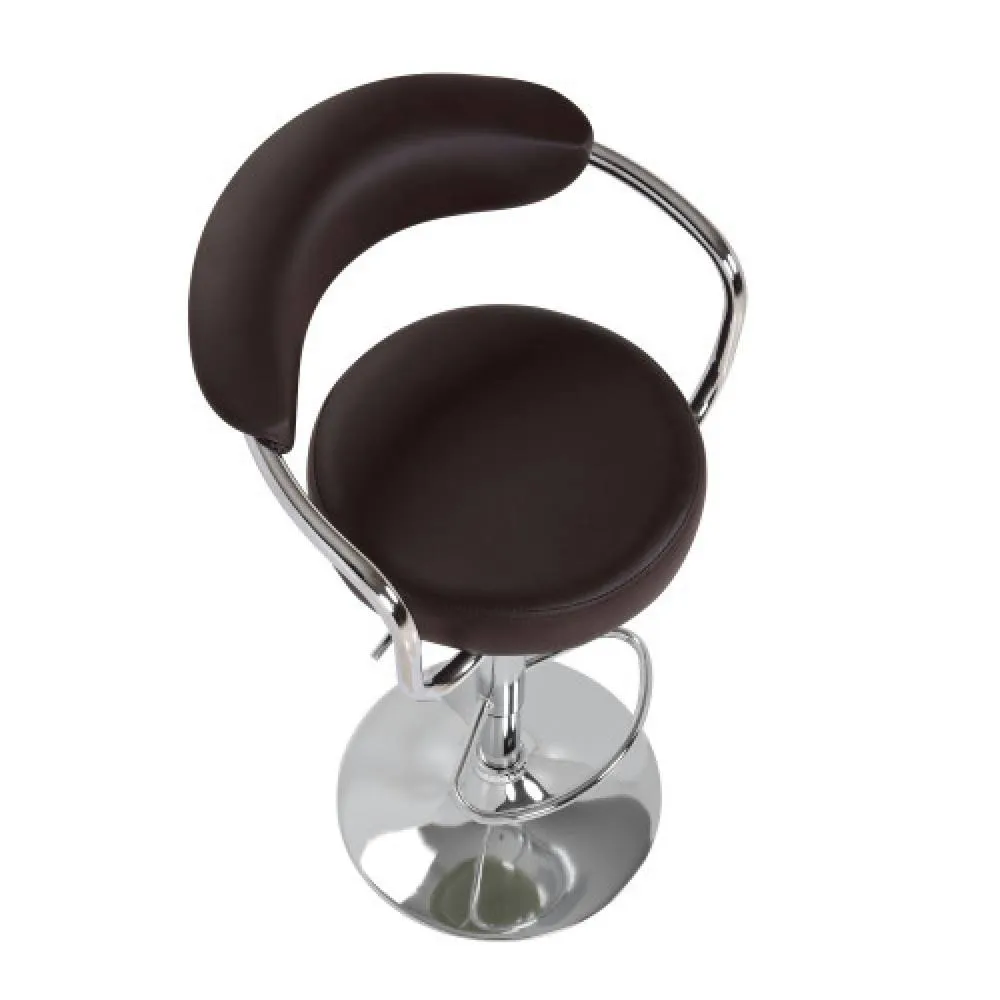 netfurniture Pinnacle Brown Padded Kitchen Bar Stool Adjustable Height With Arms 6