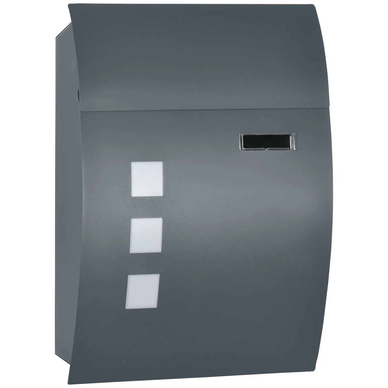 HOMCOM Wall Mounted Letter Box Mailbox with 2 Keys Nameplate Anthracite Grey 2