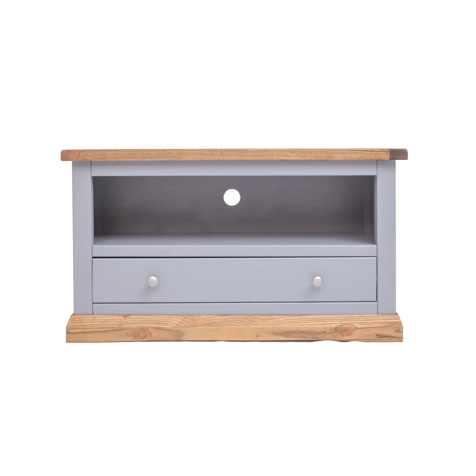 Cabinet Bits Biccari Grey 1 Drawer TV Cabinet Chrome Knob