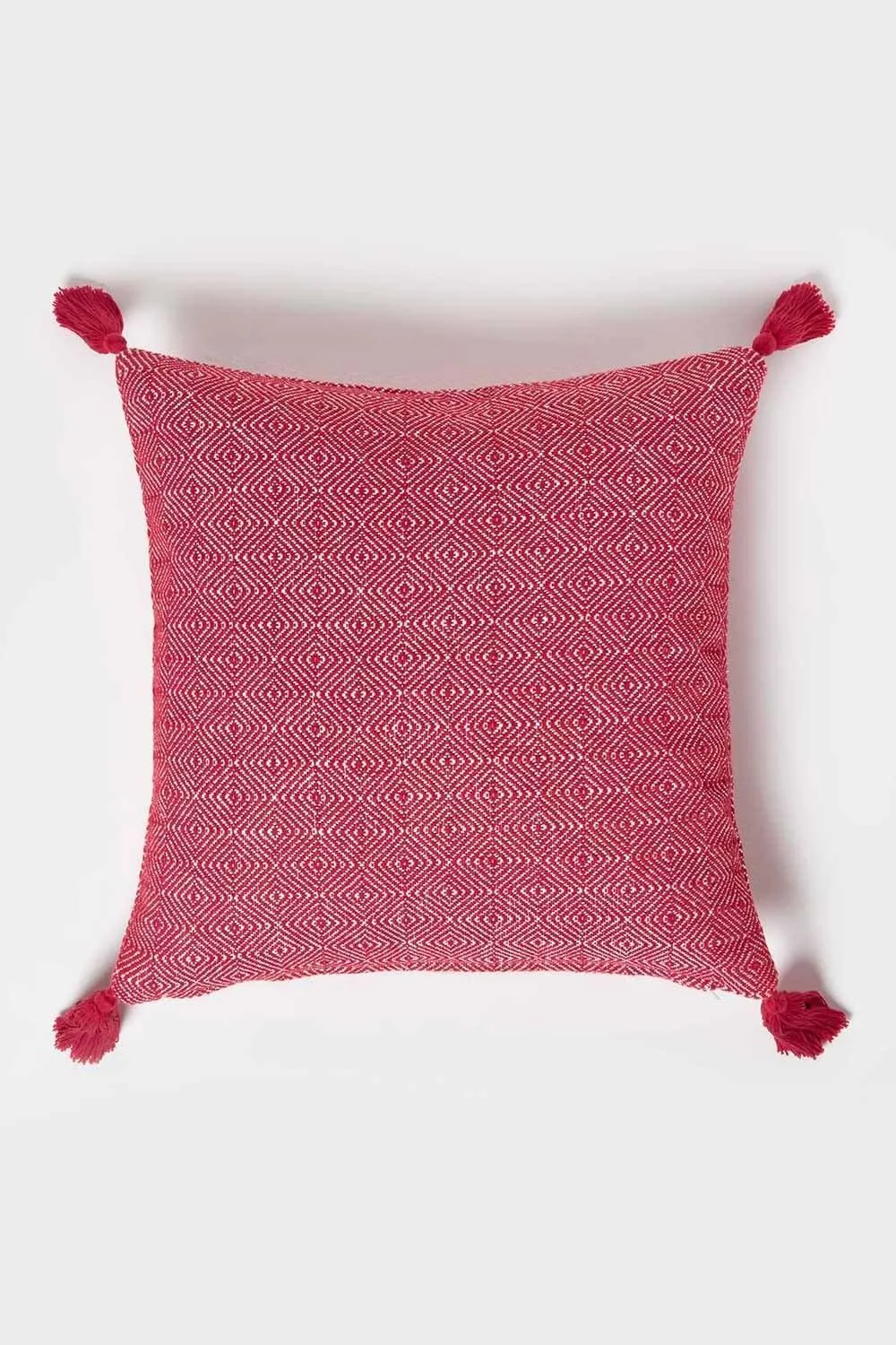 Homescapes Malda Handwoven Red Geometric Kilim Cushion