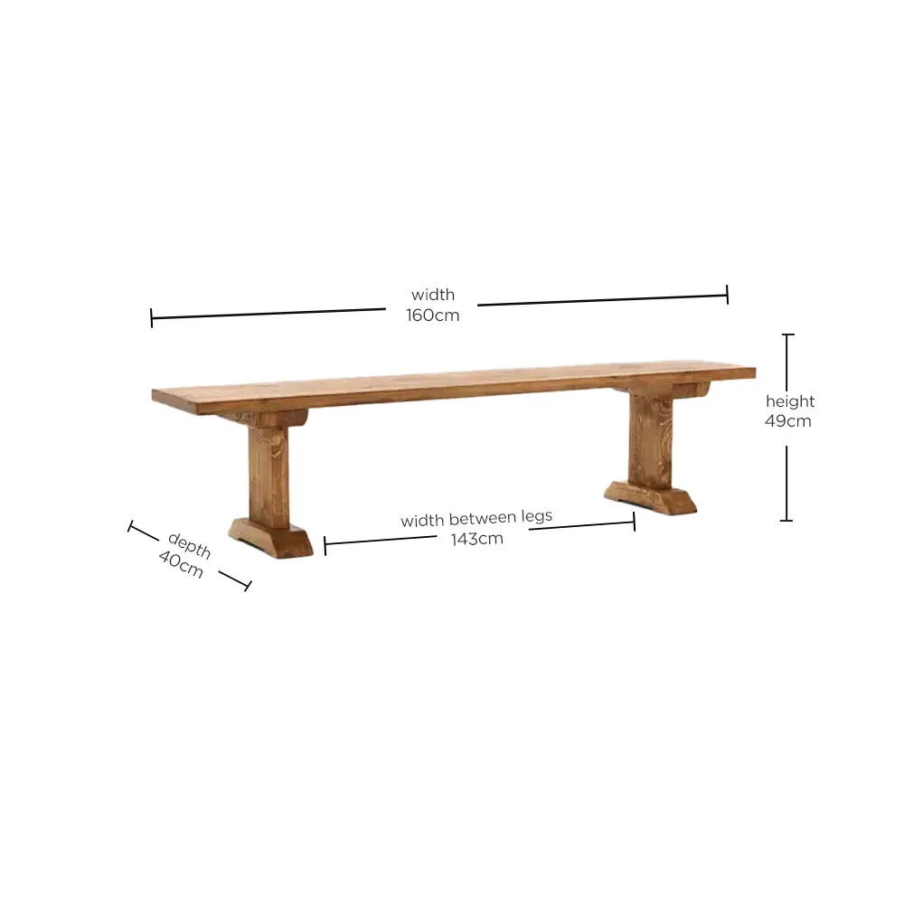 Covington Bench 160Cm, Timber Wood | W160cm | Barker & Stonehouse 4