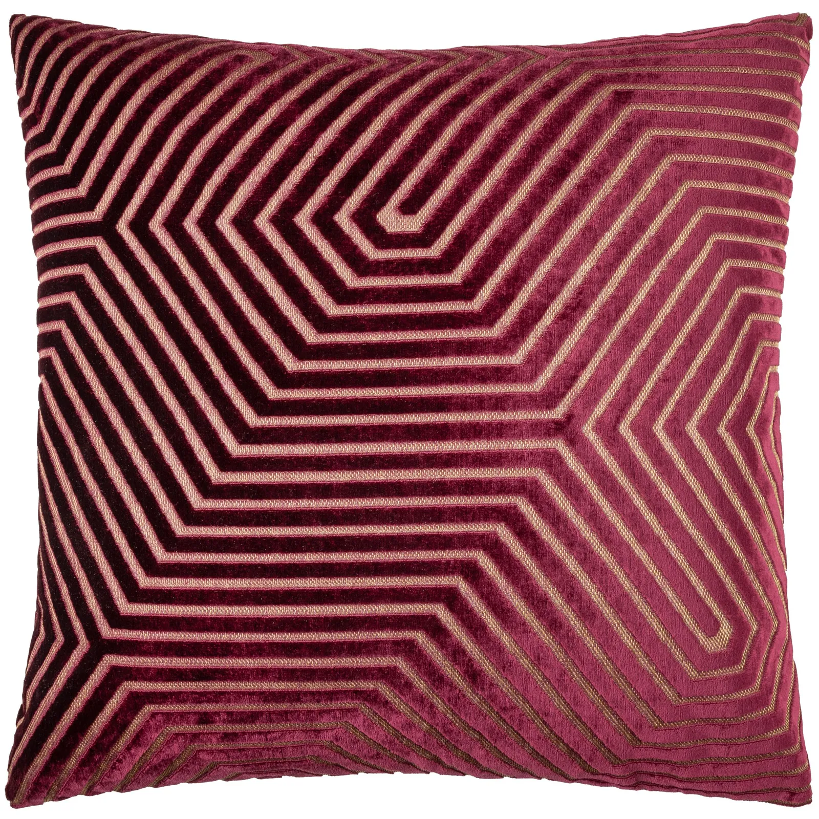 Paoletti Evoke Cut Velvet Cushion in Burgundy 2