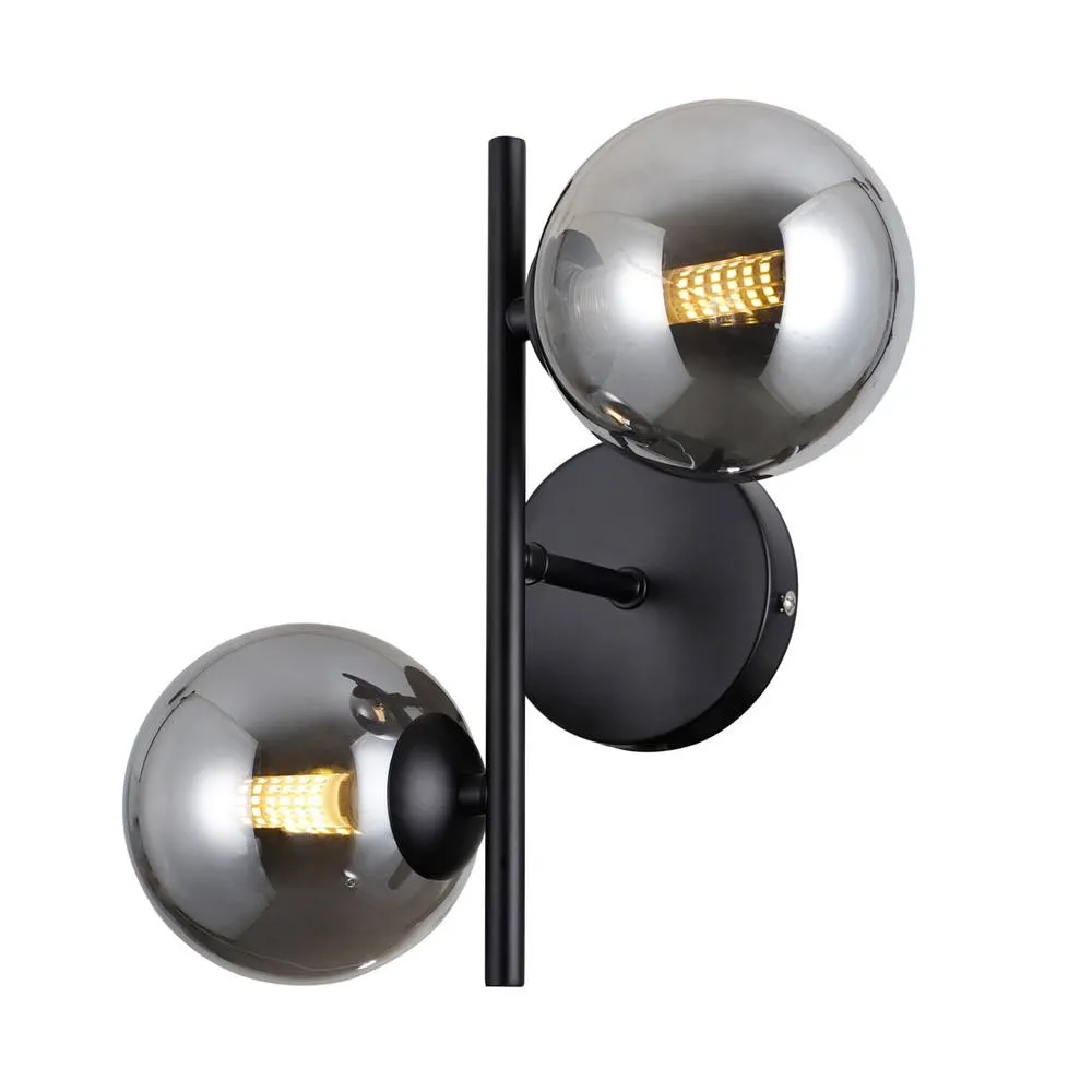Netlighting Erimida Globe Wall Lights Matt Black 2xG9