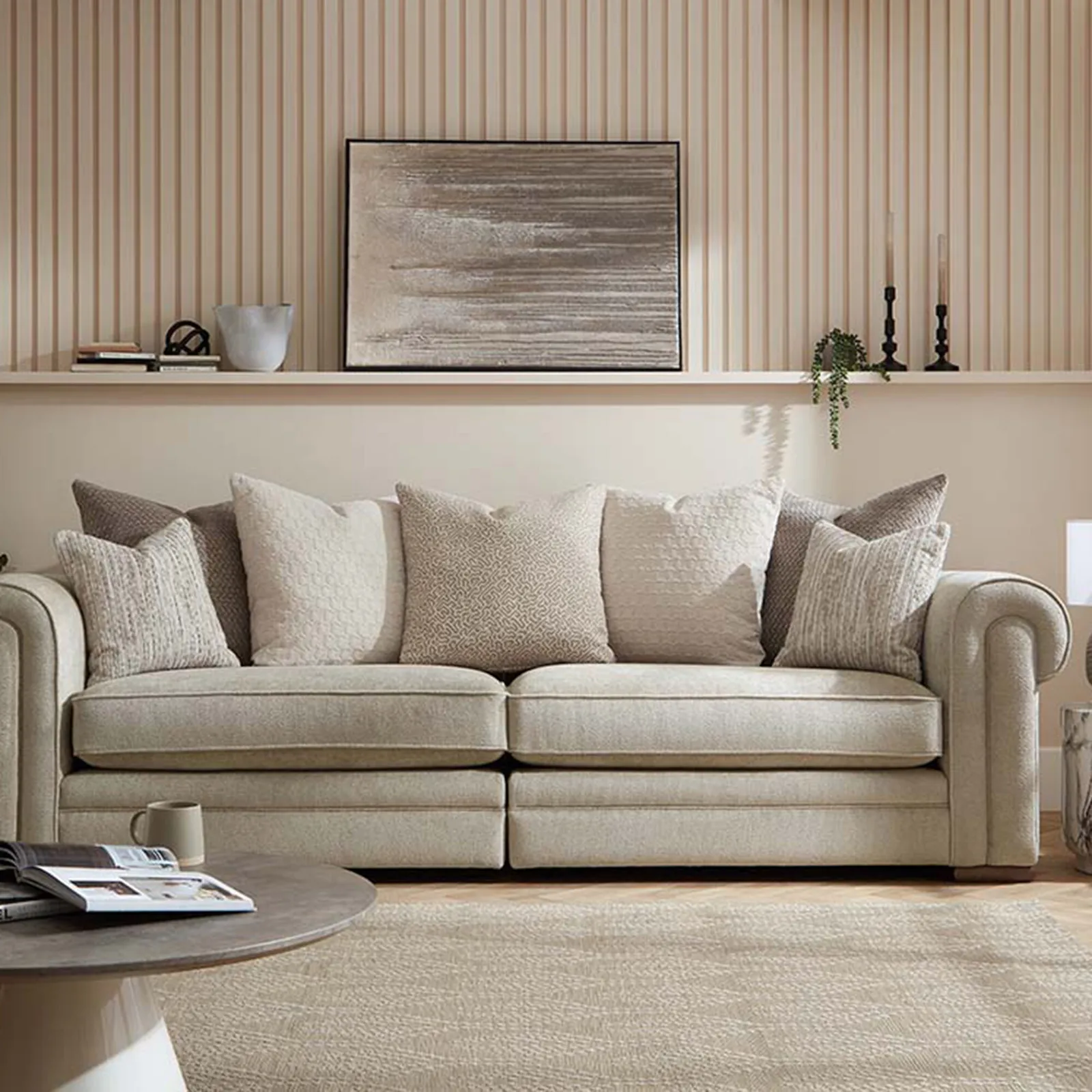 Beaumont Extra Large Split Sofa With Weathered Oak | Barker & Stonehouse