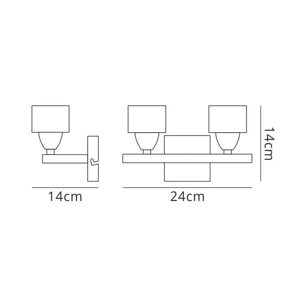 Netlighting Cuadrax Wall Switched 2 Light G9 Antique Brass in Bronze 2