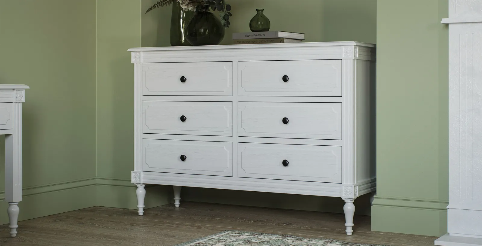 Casterton Ivory 6 Drawer Wide Chest, Ivory