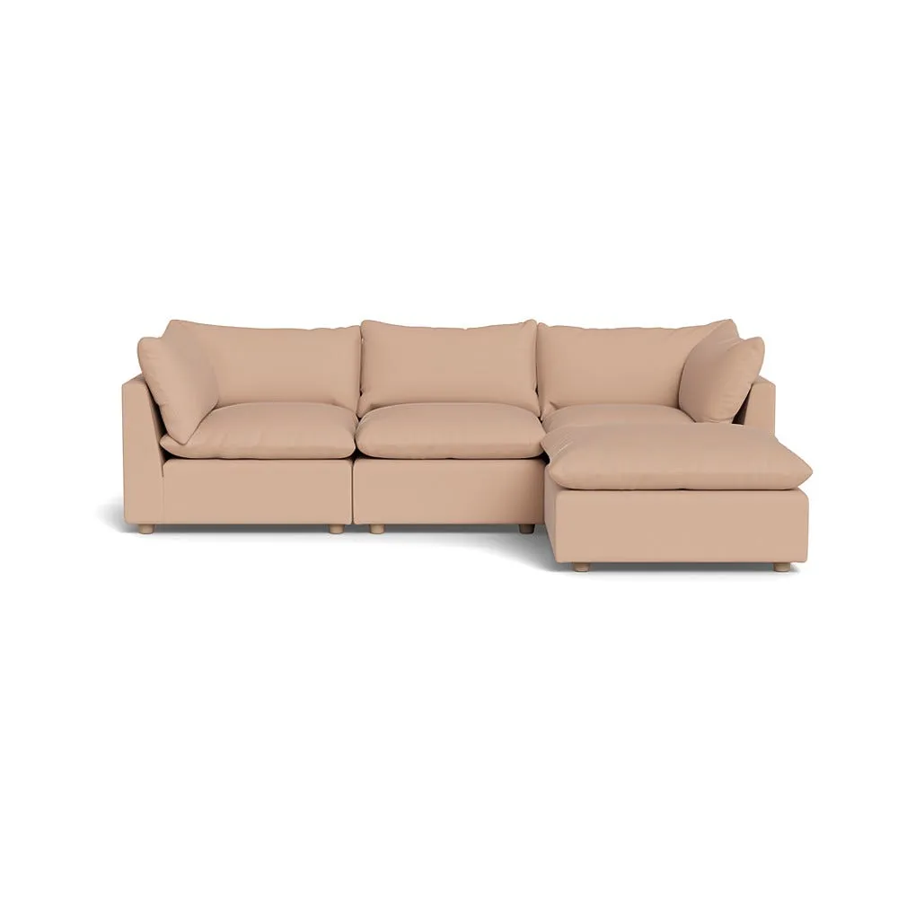 Heal's Astrid Right Hand Facing Corner Sofa Capelo Linen-Cotton Rosedale Natural Beech Feet 1