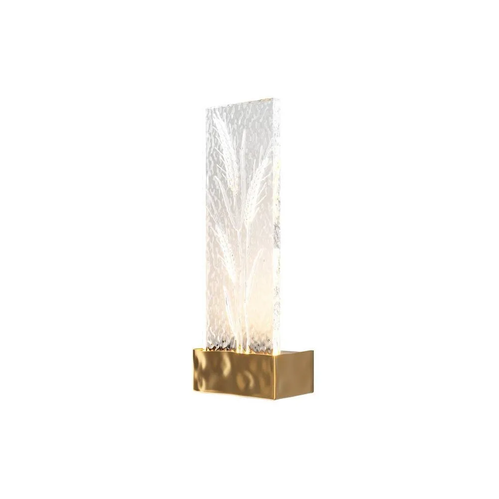 Netlighting Ornate Modern Integrated LED Wall Lamp Brass 3000K 50lm Acrylic Shade in Gold