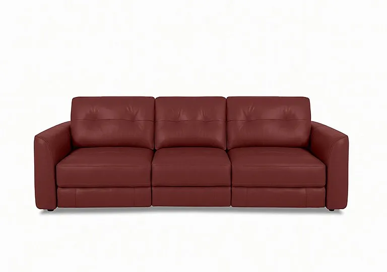 Drift 3 Seater Leather Power Glider Sofa - BV Deep Red - Sofas and Armchairs - In Time for Christmas