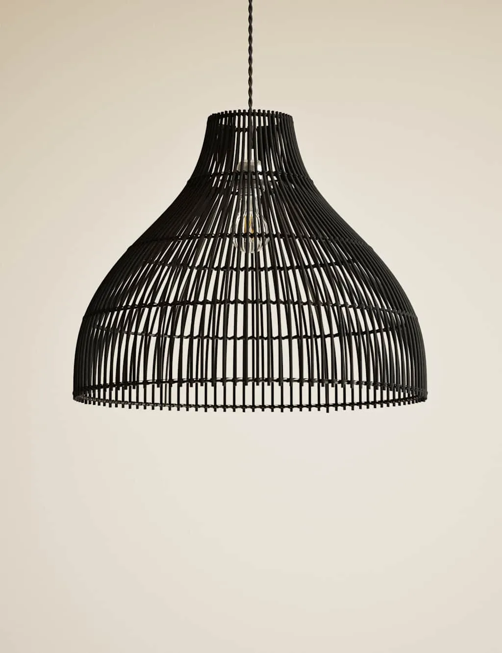 M&S Rattan Bell Large Easy Fit Shade Black