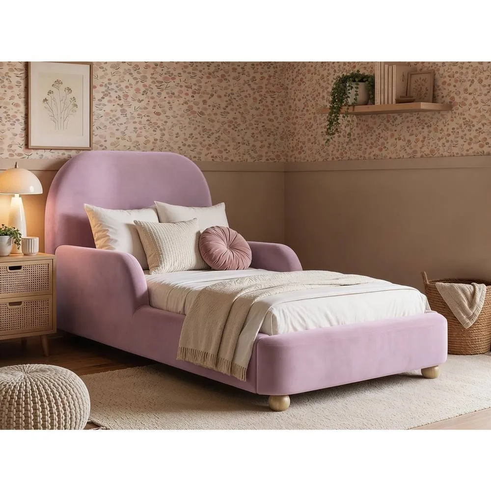 Flair Kira Upholstered Single Bed in Pink