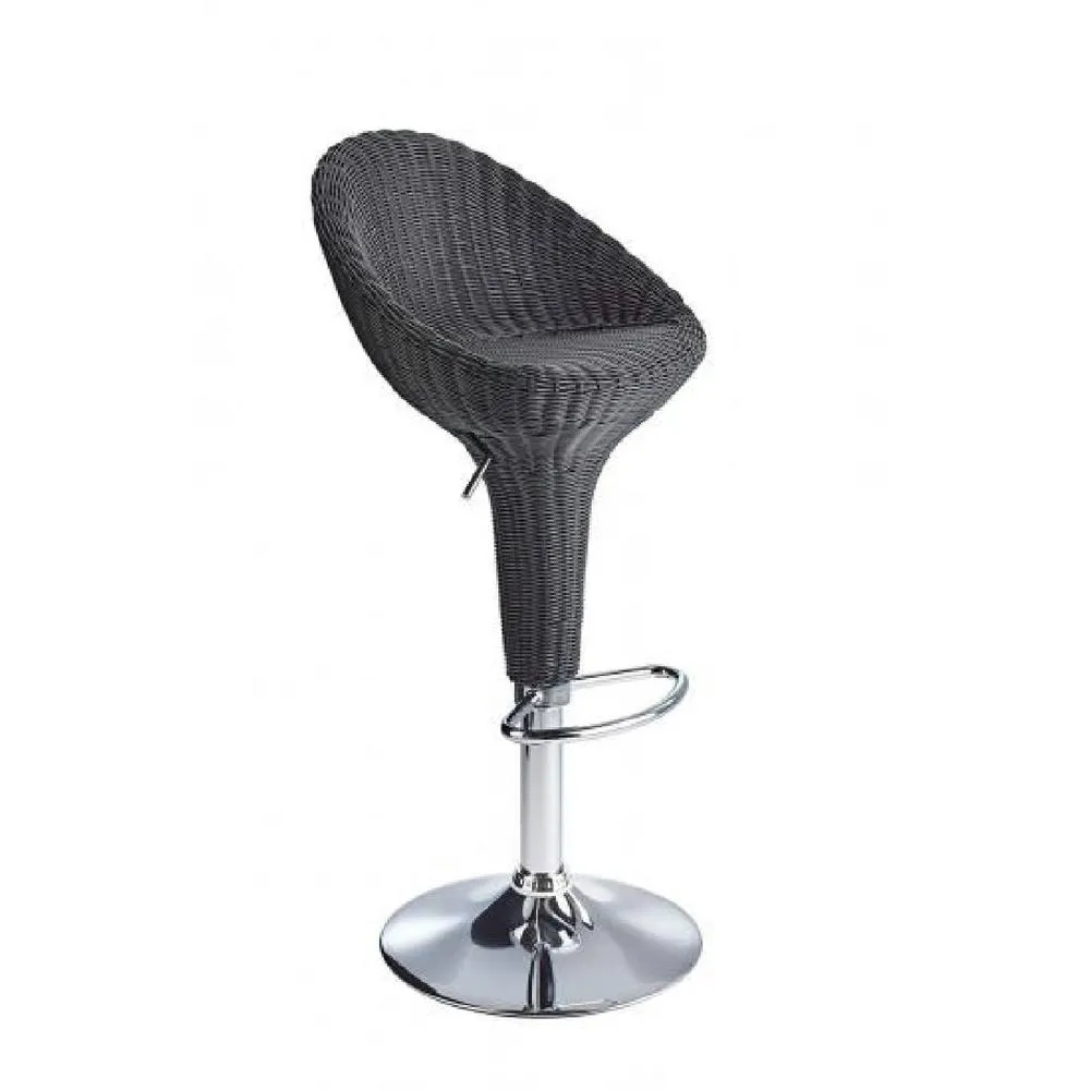 netfurniture Blazone Black Rattan Style Modern Kitchen Bar Stool Height Adjustable 5