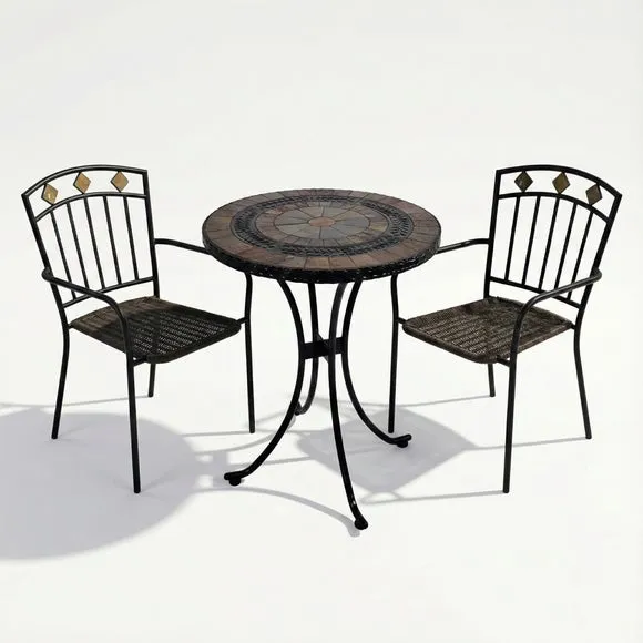 Virginia 60cm Bistro Table Set with 2 Mayfield Chairs 2