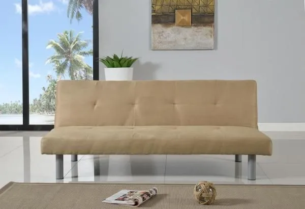 Comfy Living Ltd Faux Suede 3 Seater Fabric Sofa Bed in Brown 1