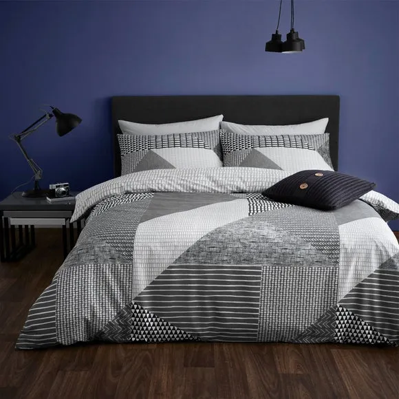 Catherine Lansfield Larsson Geo Reversible Duvet Cover and Pillowcase Set 1