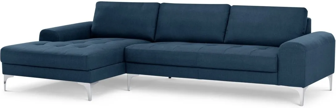 Vittorio Left Hand Facing Chaise End Corner Sofa, Scuba Blue