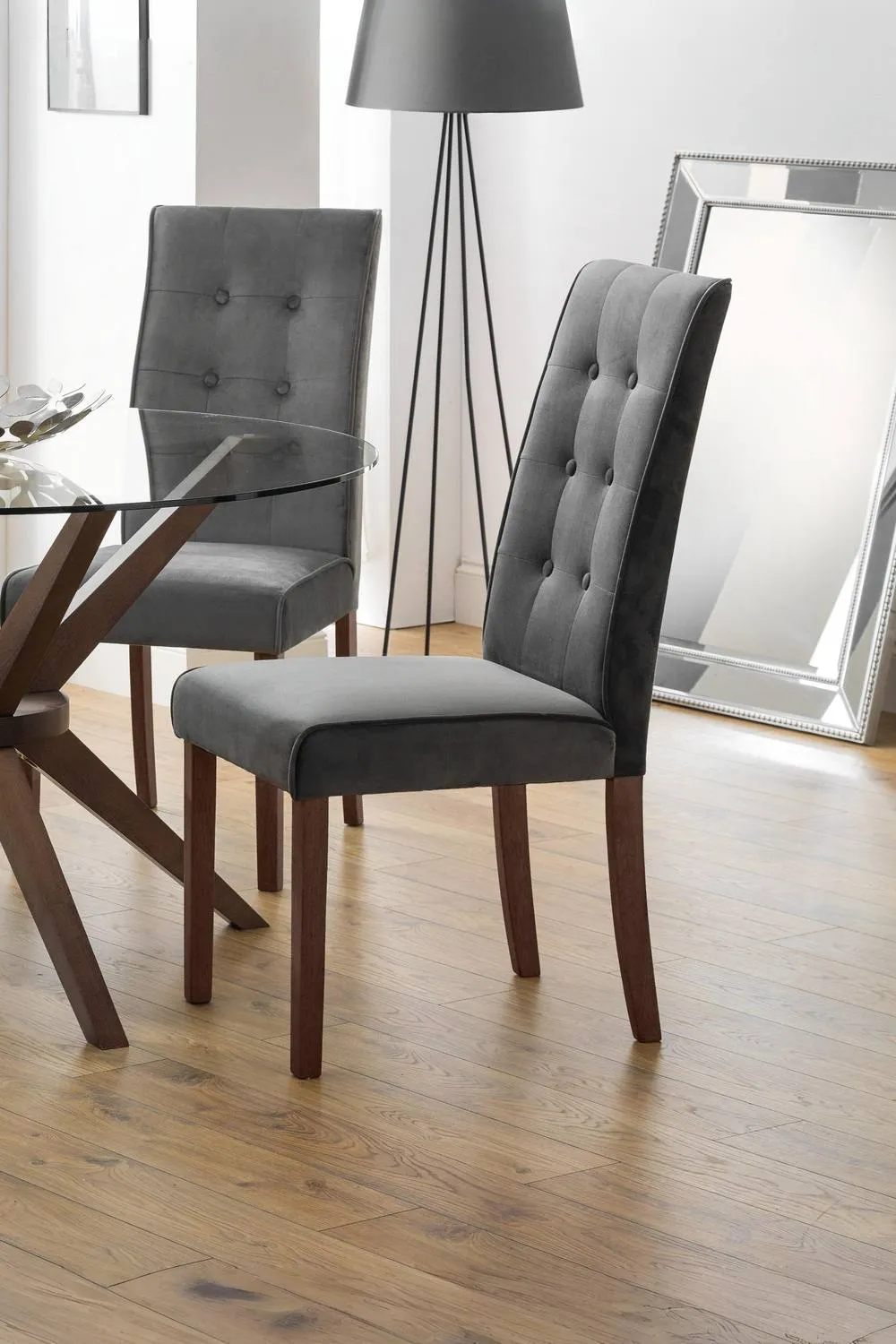 Julian Bowen Madrid Upholstered Dining Chair (Set of 2) in Grey