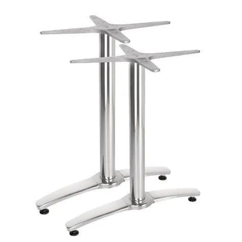 netfurniture Alome Aluminium Twin Leg Table Base in Silver