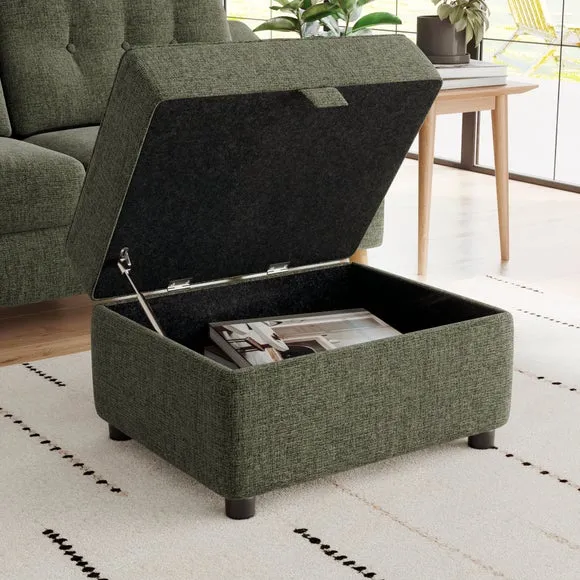 Baxter II Chenille Soft Texture Footstool Olive 2